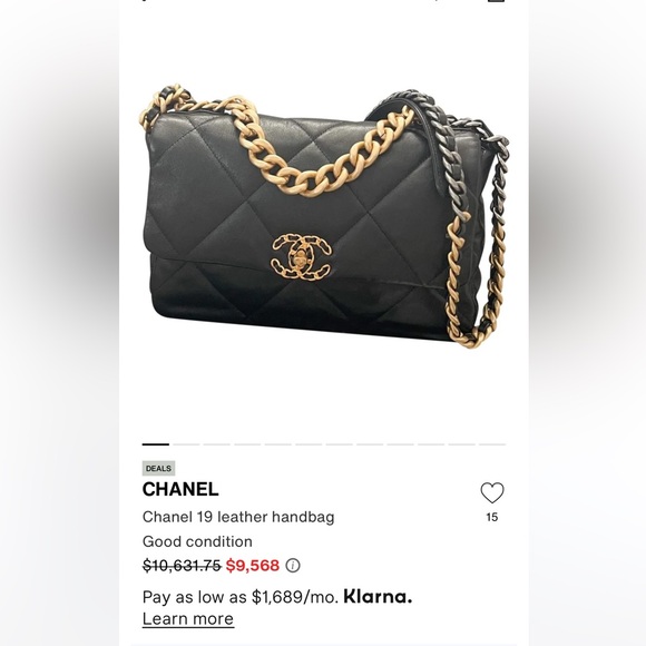 CHANEL CC 19 FLAP BAG MEDIUM IN SHINY LAMBSKIN - Picture 12 of 12